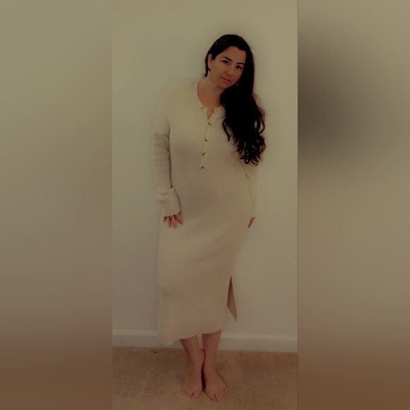 Cozy Beige Dress. SO COMFORTABLE! Like wearing a blanket. - Picture 1 of 5